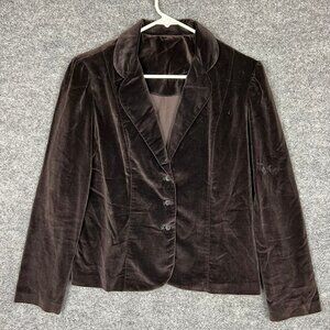 Vintage Sears JR Bazaar Velvet Chocolate Brown Blazer SZ Small‎